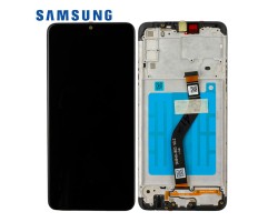 Kijelző érintőpanel LCD Samsung Galaxy A20s (SM-A207F) GH81-17774A  fekete komplett kerettel